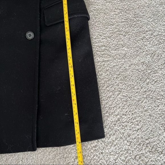 Club Monaco Carolina  Wool Pea Coat Leather Sleeves - Picture 14 of 16